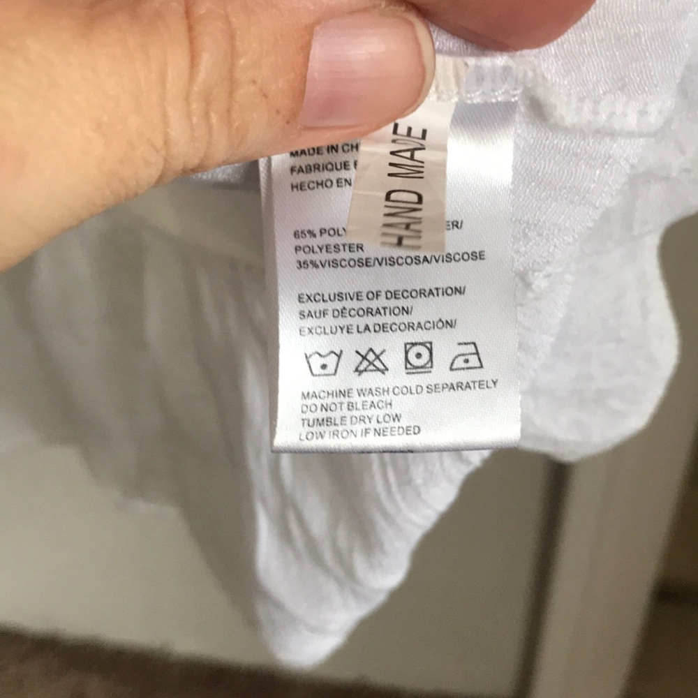 Beach By Exist White Midi Dress with Pink, Blue & Green Crochet Trim - Picture 7 of 8